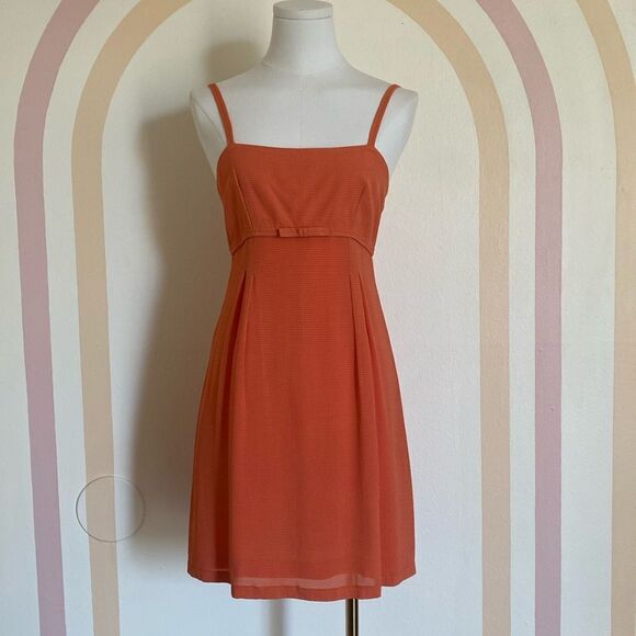 Vintage 90's Odessa Orange Plaid Mini Dress  Size 6 - Picture 2 of 15